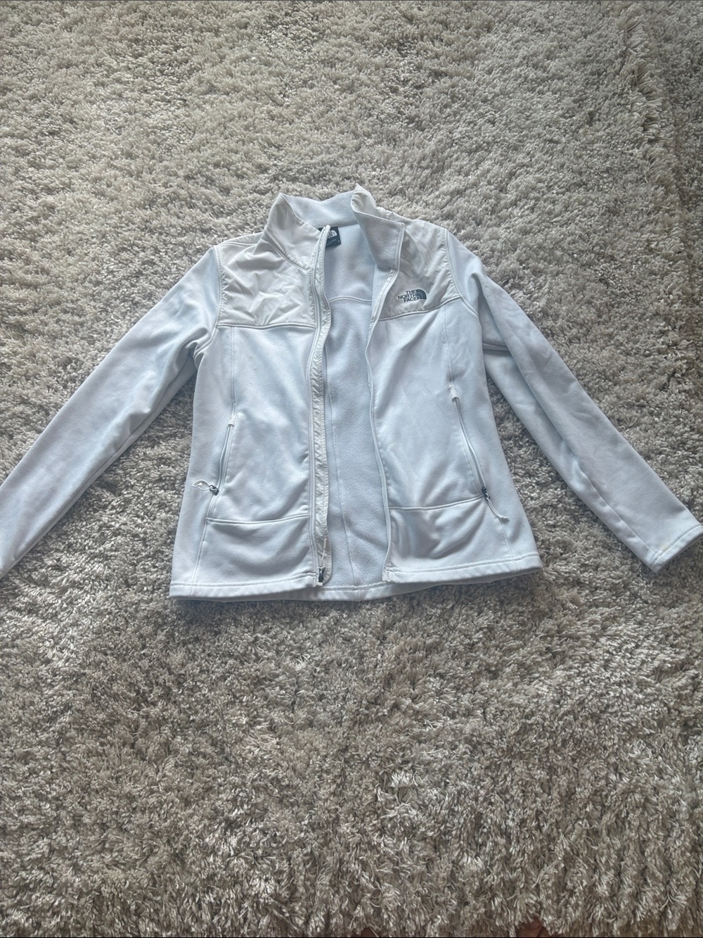 The North Face White Zip-Up Fleece Jacket